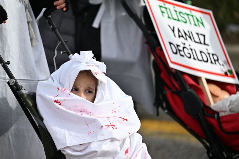 Başkentte "Büyük Gazze Yürüyüşü ve Mitingi"! Filistin'deki insanlık dramına dikkat çekiliyor - Resim: 19