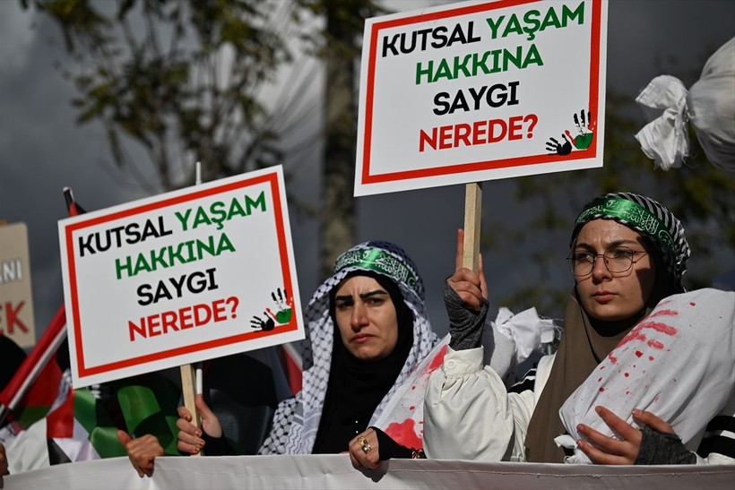 Başkentte "Büyük Gazze Yürüyüşü ve Mitingi"! Filistin'deki insanlık dramına dikkat çekiliyor - Resim: 23
