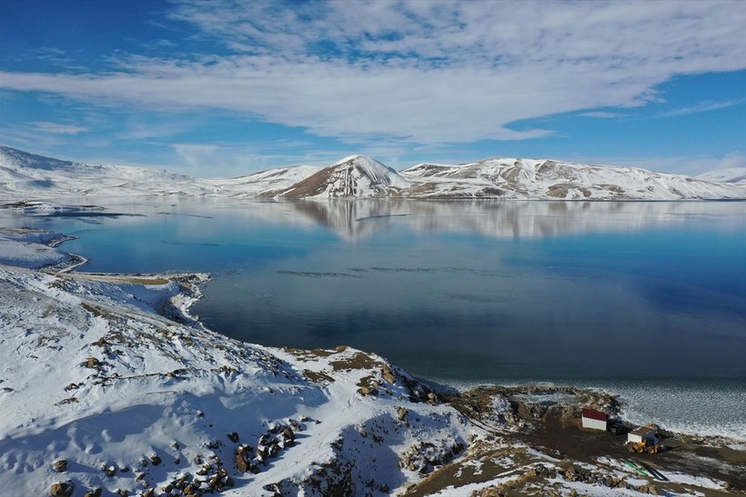 Ağrı'daki Balık Gölü buz tuttu! Göl dronla görüntülendi - Resim: 7