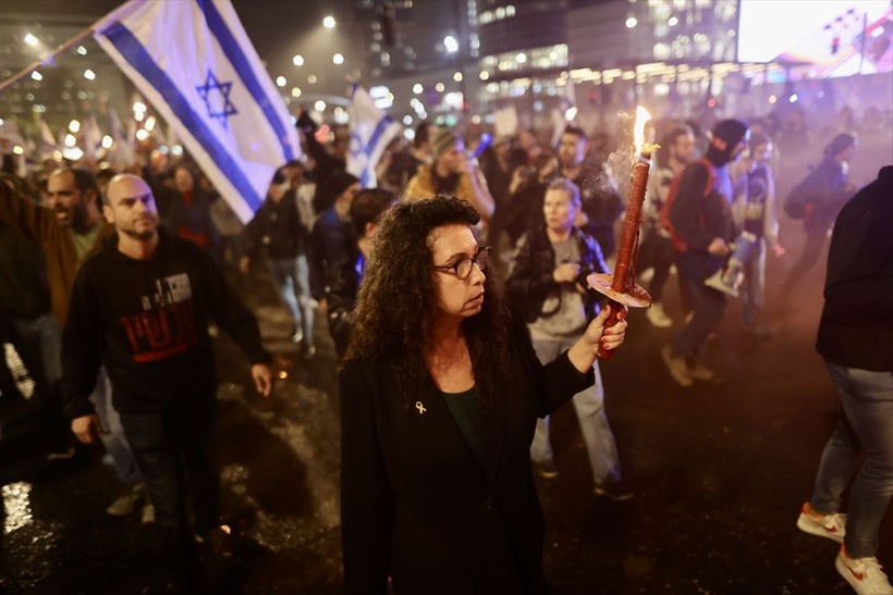 İsrailli vatandaşlardan 'Netanyahu' karşıtı eylem! - Resim: 61