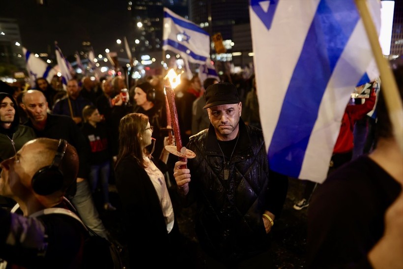 İsrailli vatandaşlardan 'Netanyahu' karşıtı eylem! - Resim: 62