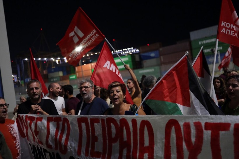 Yunanistan'da İsrail protestosu! Ülke sınırları üzerinden malzeme götürülmemesi için eylem yaptılar - Resim: 18