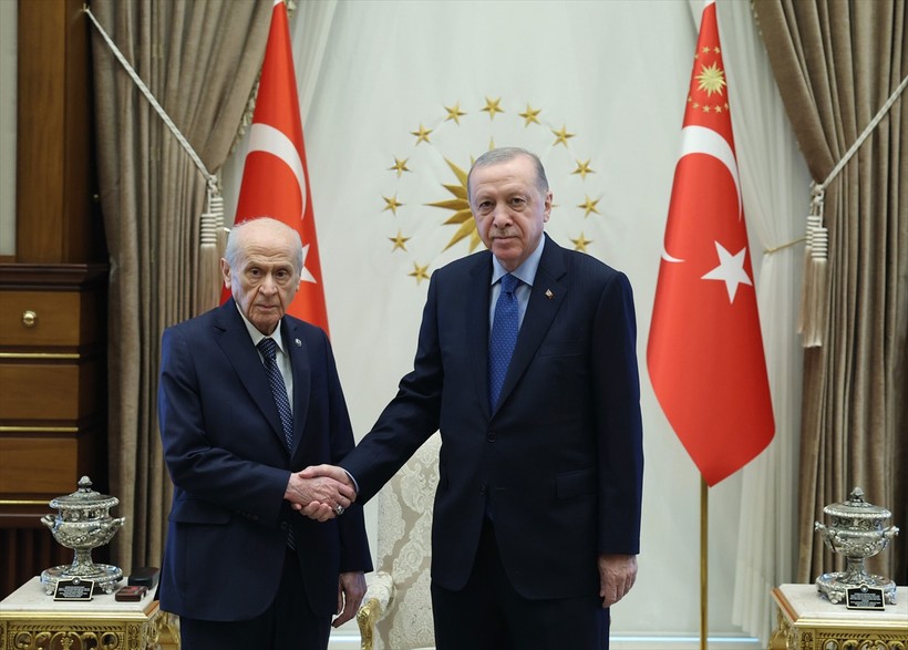 Cumhurbaşkanı Erdoğan, Devlet Bahçeli'yi Külliye'de kabul etti - Resim : 1