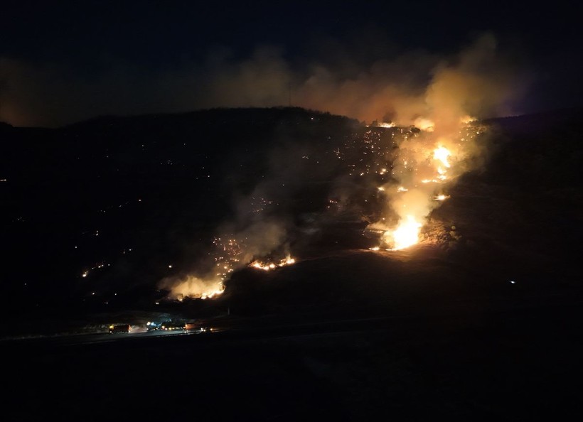 İzmir'in Aliağa ilçesinde çıkan orman yangınına müdahale sürüyor - Resim: 4