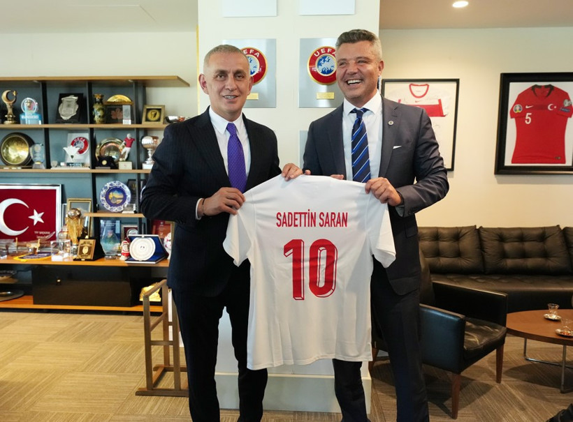 Fenerbahçe Başkanı Sadettin Saran, TFF Başkanı Hacıosmanoğlu'nu ziyaret etti - Resim : 1