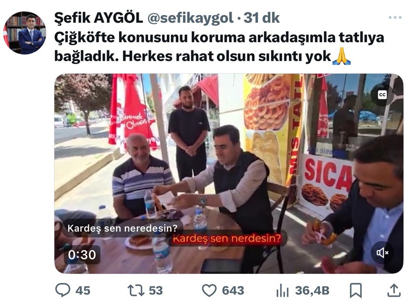 Vali Aygöl çiğköfte diyaloğunu tatlıya bağladı - Resim : 1