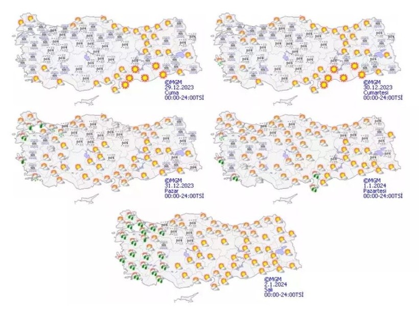 2024'e girerken hava nasıl olacak? | Meteorolojiden 5 günlük hava durumu raporu - Resim: 12