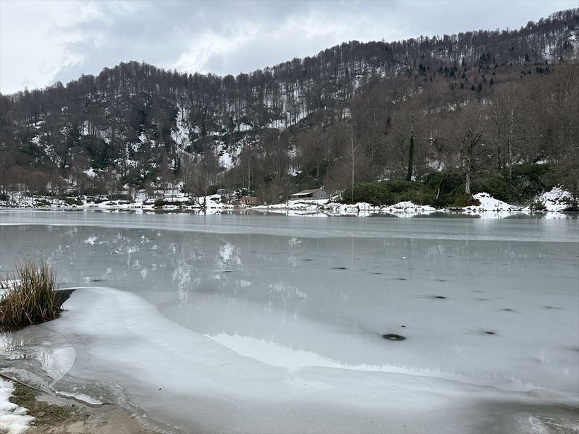 Sakarya'daki Keremali Gölü'nün yüzeyi buz tuttu - Resim: 6
