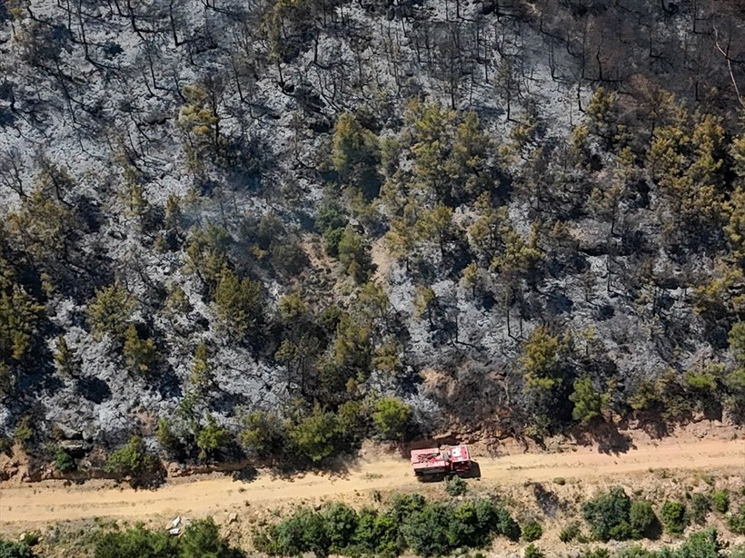 Uşak'ta orman yangınından etkilenen alanlar havadan görüntülendi - Resim: 12