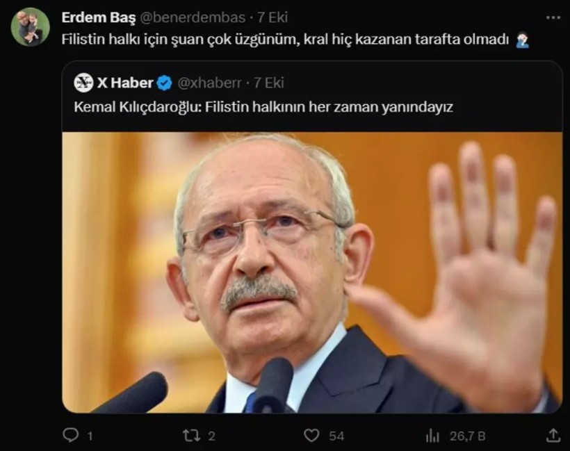 Hamas'ın İsrail'e saldırısı sonrası Kılıçdaroğlu'ndan yorum geldi! Oyuncu Erdem Baş tepkisiz kalmadı "Çok üzgünüm..." - Resim : 4