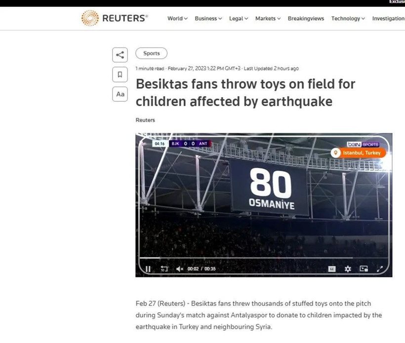 Beşiktaş taraftarlarının Antalyaspor karşılaşmasında düzenlediği “Bu oyuncak sana arkadaşım” kampanyası dünya basınında yer buldu - Resim: 2