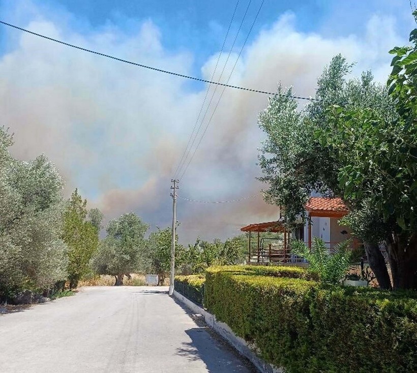 Yangınlar Çeşme'ye sıçradı: Otluk alanda çıkan yangına müdahale devam ediyor - Resim: 10
