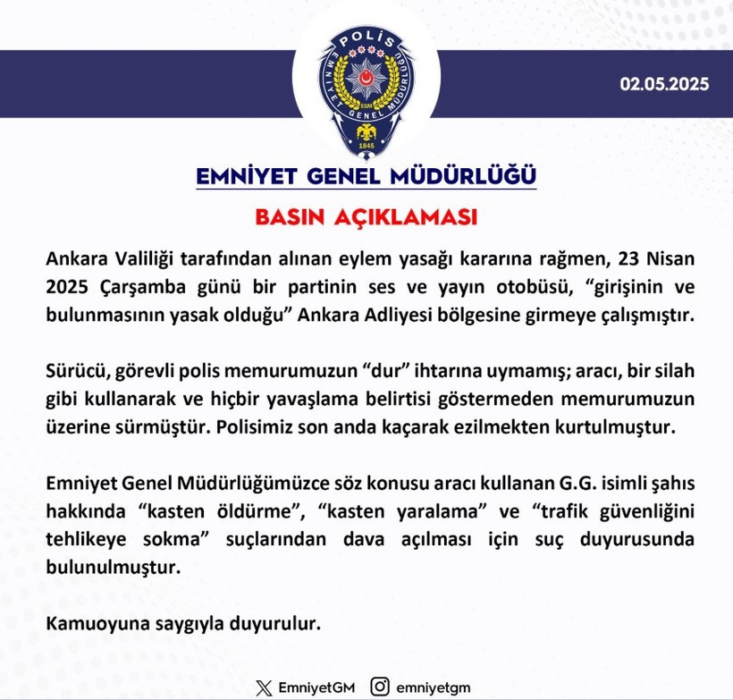 CHP otobüsünün şoförü az daha polisleri ezecekti! Emniyetten suç duyurusu - Resim : 1