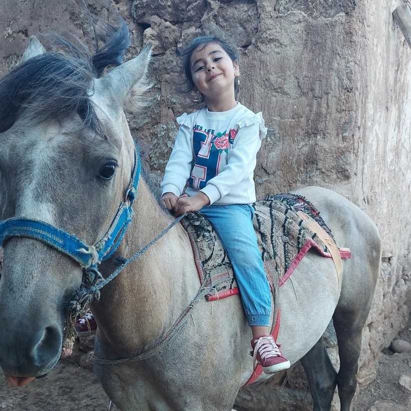 Sivaslı 5 yaşındaki Hira arıları çıplak elle avuçluyor, ata biniyor, süt sağıyor - Resim: 7