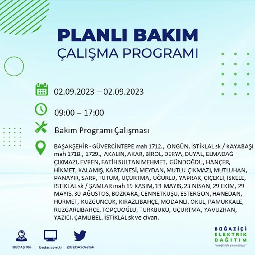 BEDAŞ paylaştı: İstanbul'da yarın 20 ilçede elektrik kesintisi yaşanacak - Resim: 14