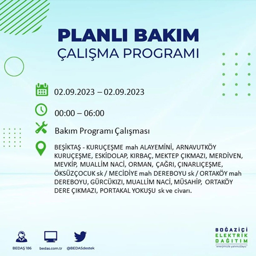 BEDAŞ paylaştı: İstanbul'da yarın 20 ilçede elektrik kesintisi yaşanacak - Resim: 19
