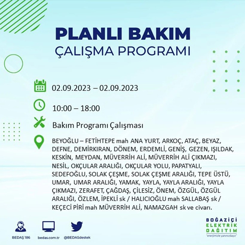 BEDAŞ paylaştı: İstanbul'da yarın 20 ilçede elektrik kesintisi yaşanacak - Resim: 21