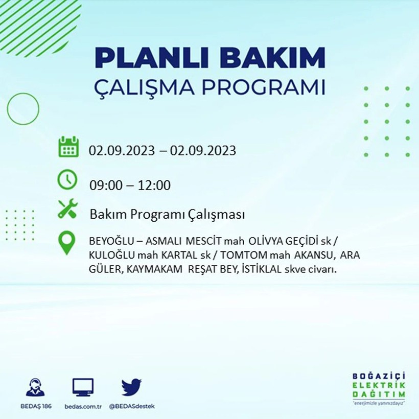 BEDAŞ paylaştı: İstanbul'da yarın 20 ilçede elektrik kesintisi yaşanacak - Resim: 22