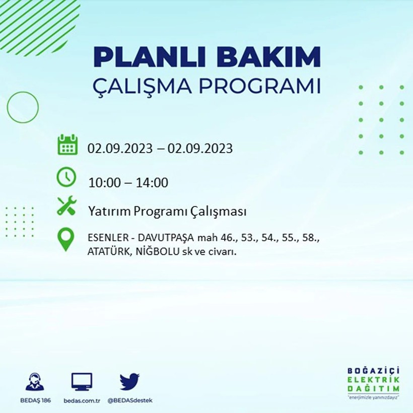 BEDAŞ paylaştı: İstanbul'da yarın 20 ilçede elektrik kesintisi yaşanacak - Resim: 25