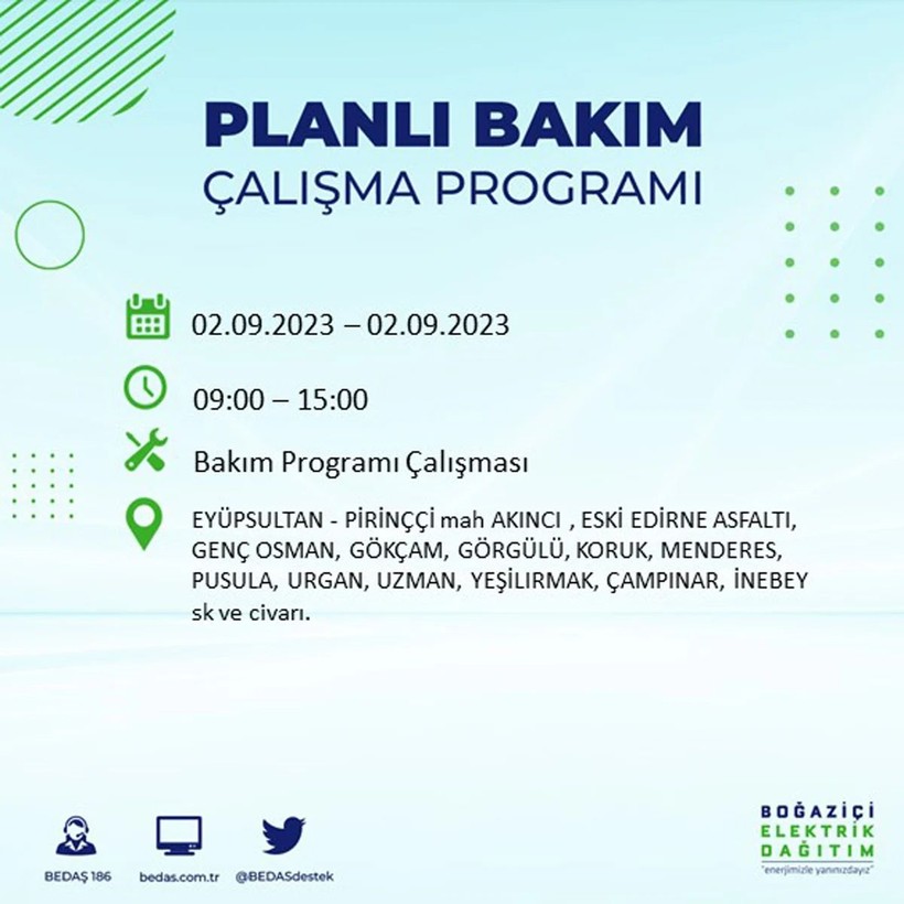 BEDAŞ paylaştı: İstanbul'da yarın 20 ilçede elektrik kesintisi yaşanacak - Resim: 29