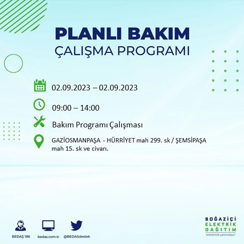 BEDAŞ paylaştı: İstanbul'da yarın 20 ilçede elektrik kesintisi yaşanacak - Resim: 32