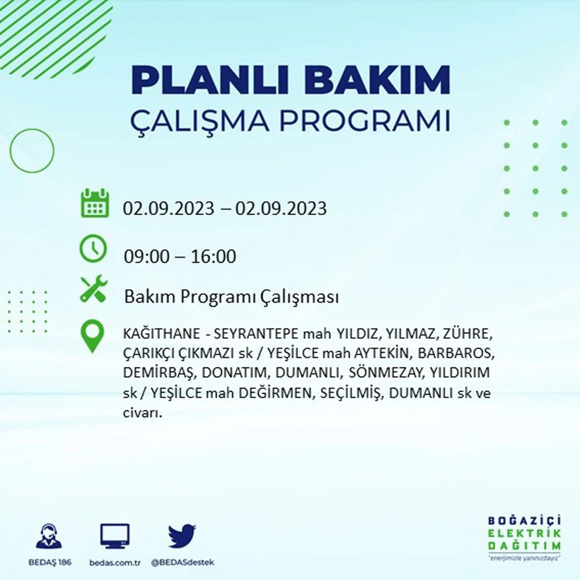 BEDAŞ paylaştı: İstanbul'da yarın 20 ilçede elektrik kesintisi yaşanacak - Resim: 34