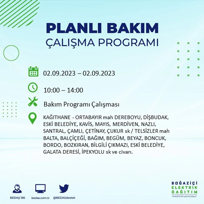 BEDAŞ paylaştı: İstanbul'da yarın 20 ilçede elektrik kesintisi yaşanacak - Resim: 35