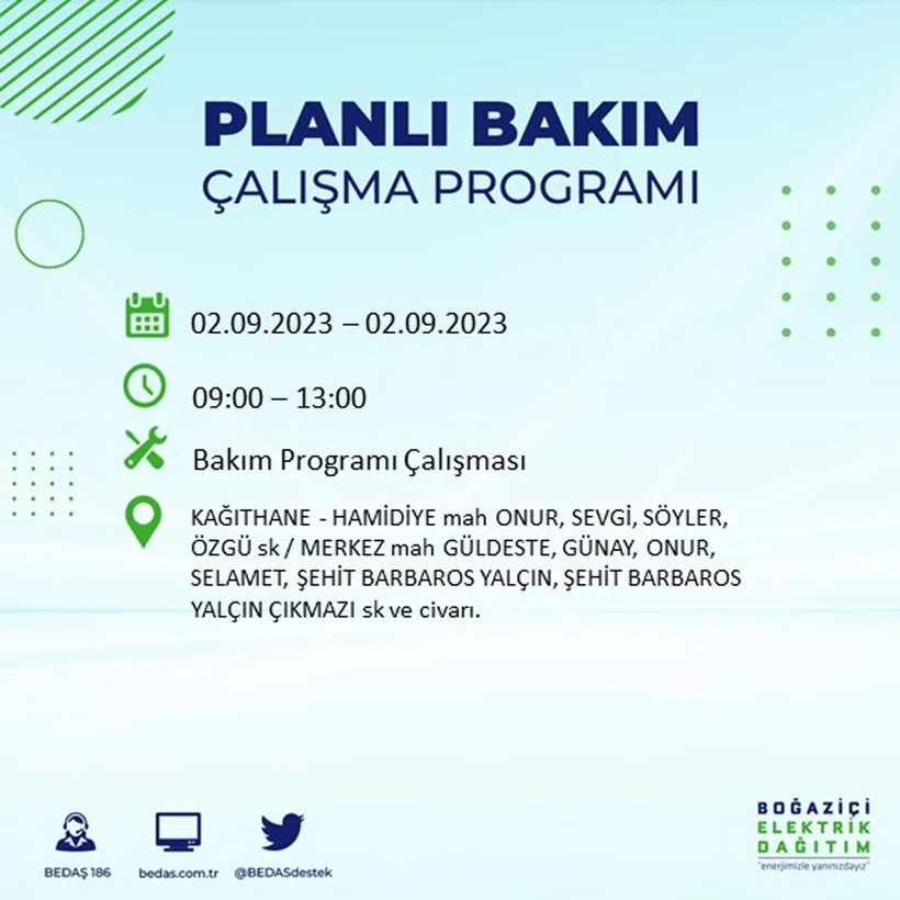 BEDAŞ paylaştı: İstanbul'da yarın 20 ilçede elektrik kesintisi yaşanacak - Resim: 37