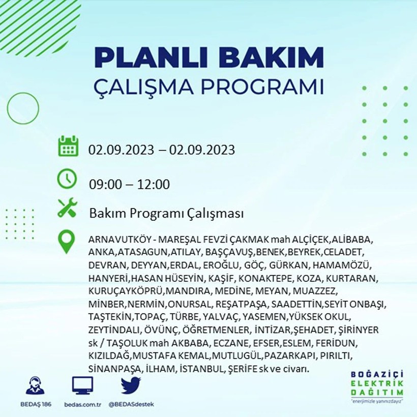 BEDAŞ paylaştı: İstanbul'da yarın 20 ilçede elektrik kesintisi yaşanacak - Resim: 5