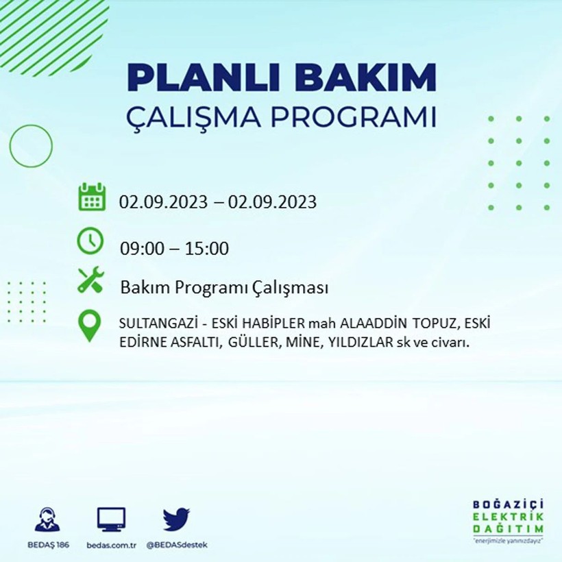 BEDAŞ paylaştı: İstanbul'da yarın 20 ilçede elektrik kesintisi yaşanacak - Resim: 43
