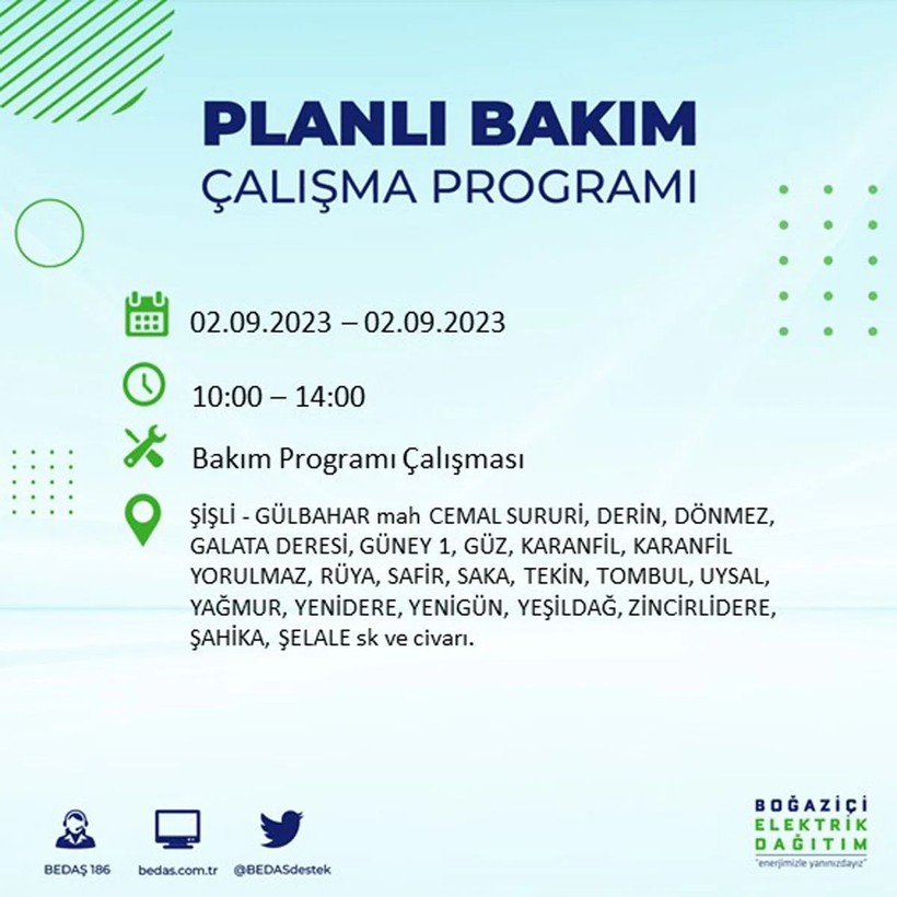 BEDAŞ paylaştı: İstanbul'da yarın 20 ilçede elektrik kesintisi yaşanacak - Resim: 44