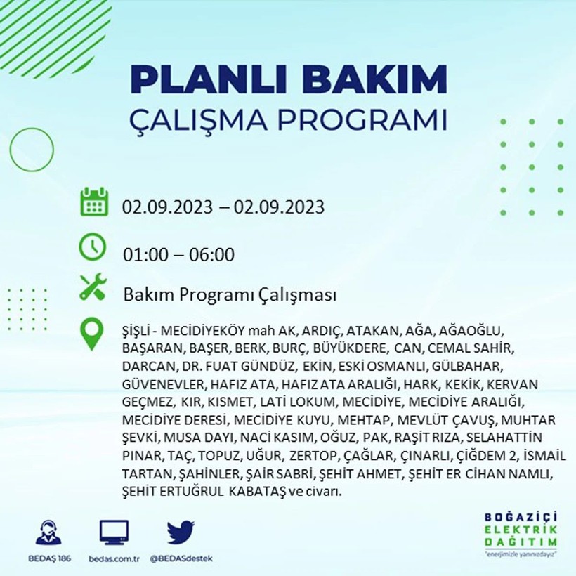 BEDAŞ paylaştı: İstanbul'da yarın 20 ilçede elektrik kesintisi yaşanacak - Resim: 46