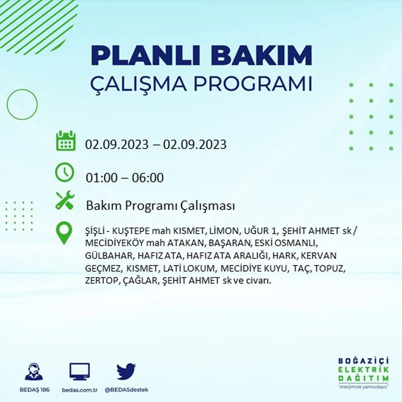 BEDAŞ paylaştı: İstanbul'da yarın 20 ilçede elektrik kesintisi yaşanacak - Resim: 47