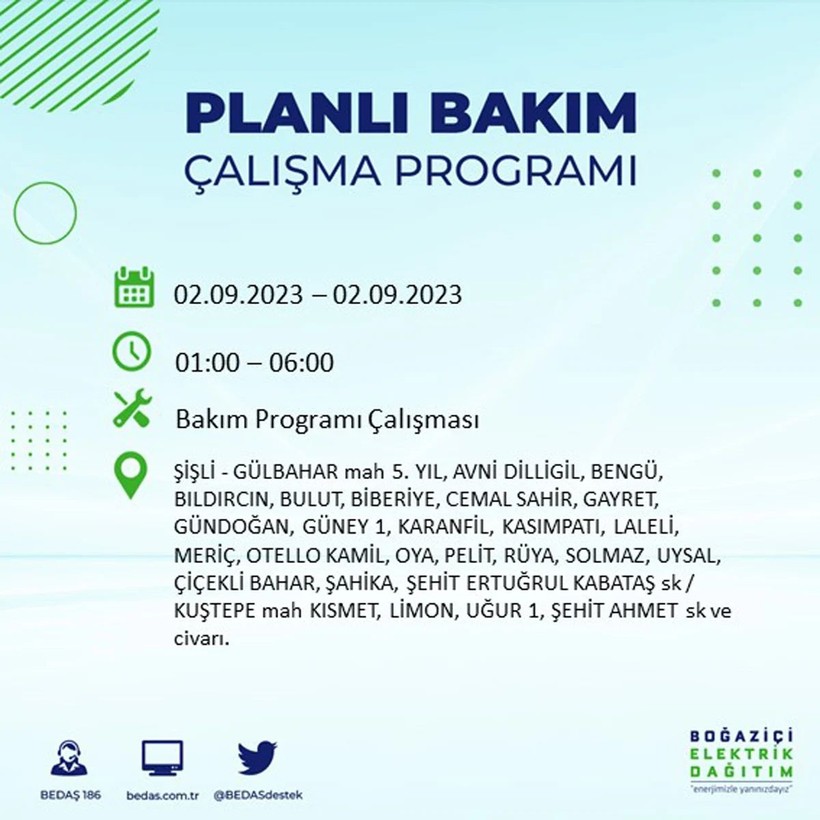 BEDAŞ paylaştı: İstanbul'da yarın 20 ilçede elektrik kesintisi yaşanacak - Resim: 48