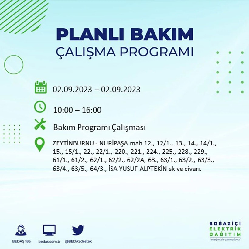 BEDAŞ paylaştı: İstanbul'da yarın 20 ilçede elektrik kesintisi yaşanacak - Resim: 50