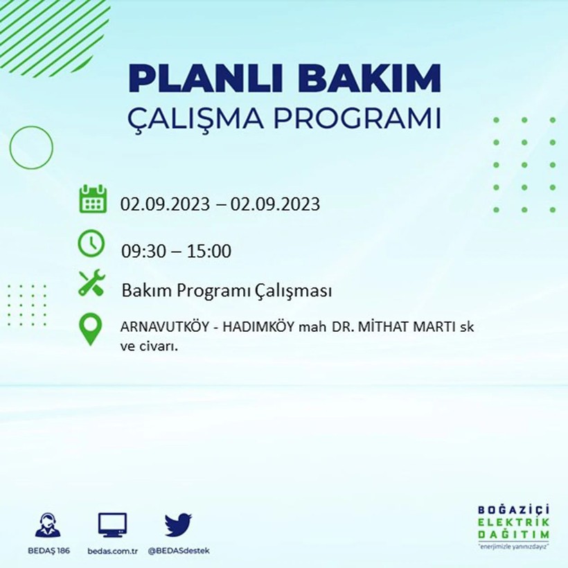 BEDAŞ paylaştı: İstanbul'da yarın 20 ilçede elektrik kesintisi yaşanacak - Resim: 4