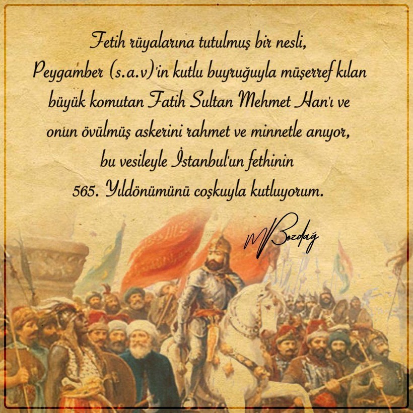 Resimli 29 Mayıs İstanbul'un Fethi 571. Yıldönümüne özel kutlama mesajları - Resim: 9