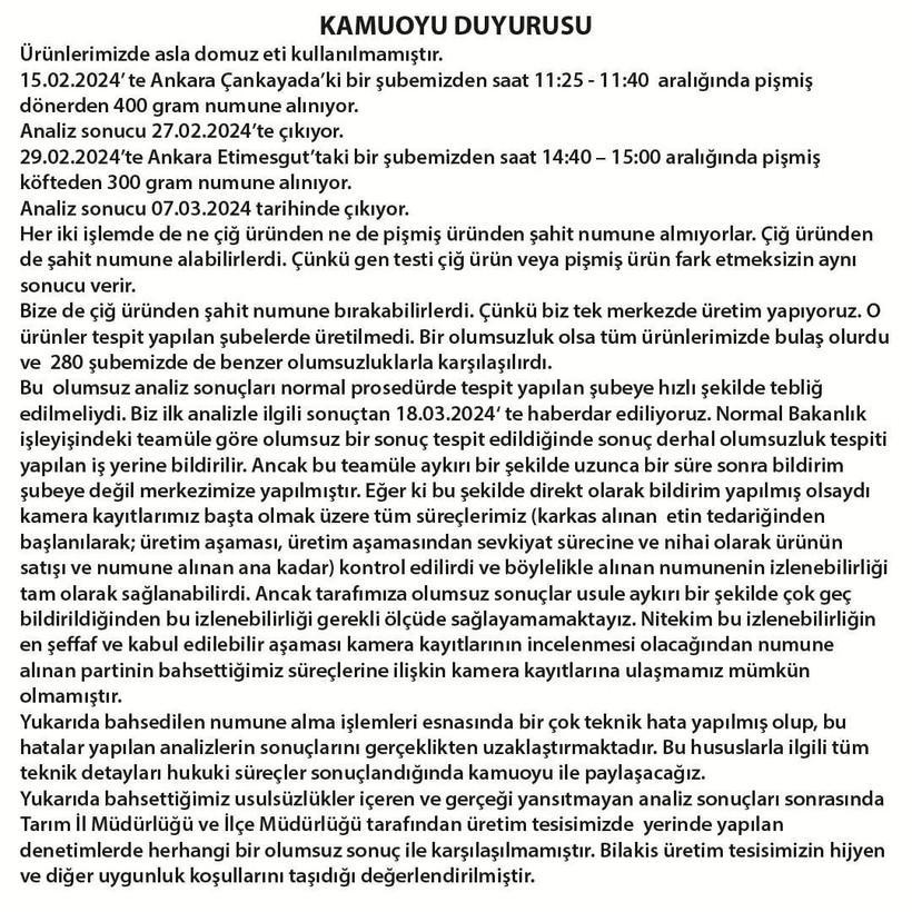 Köfteci Yusuf'tan 'domuz eti' açıklaması: Numune almadılar - Resim : 1